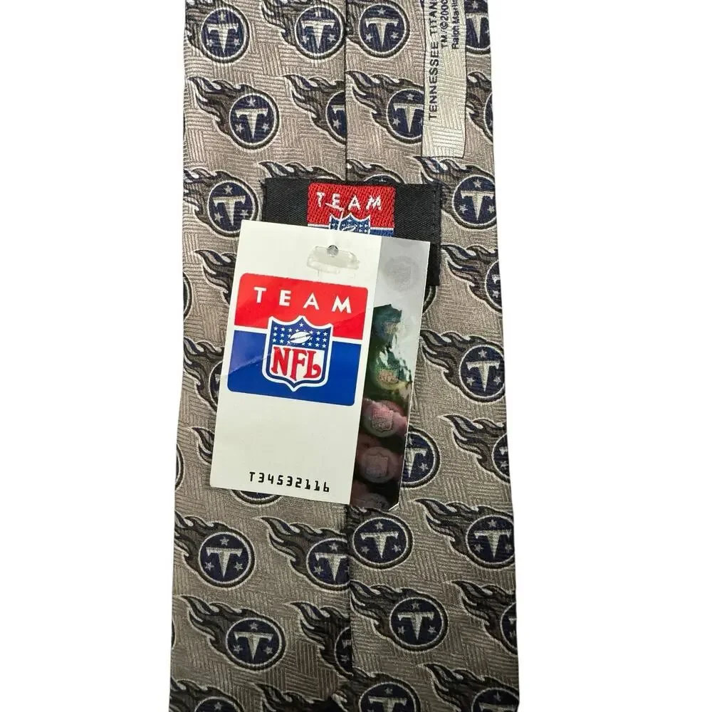 Team NFL Ralph Marlin Tennessee Titans Logo Football 2000 Vintage Necktie Silk